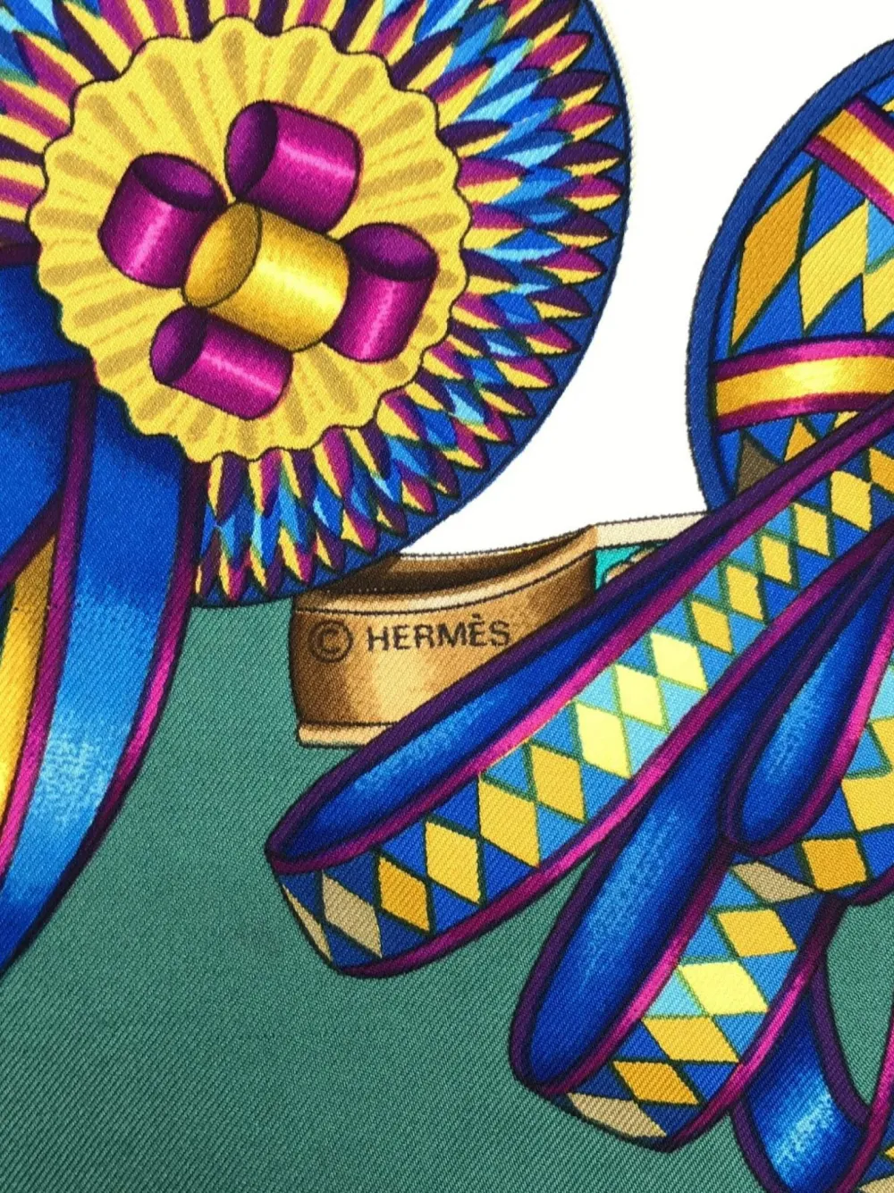Pre-owned Hermes 2000s Ribbon-print Silk Scarf