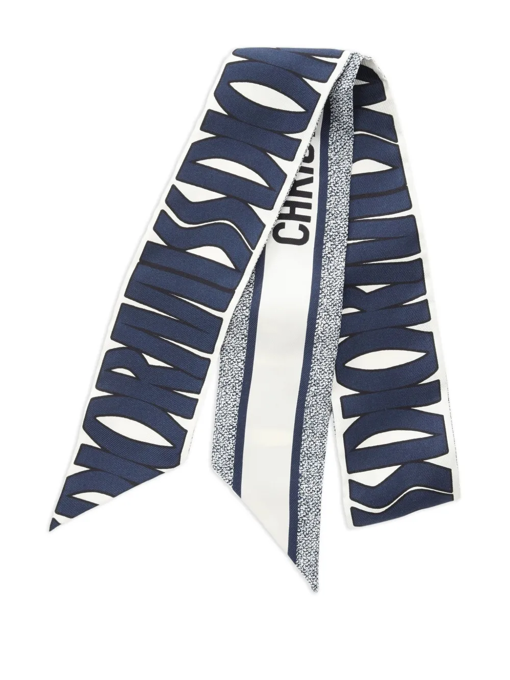 Christian Dior Pre-Owned 2010s Mitzah logo-print silk scarf - ホワイト Christian Dior Pre-Owned 2010s Mitzah logo-print silk scarf - ホワイト