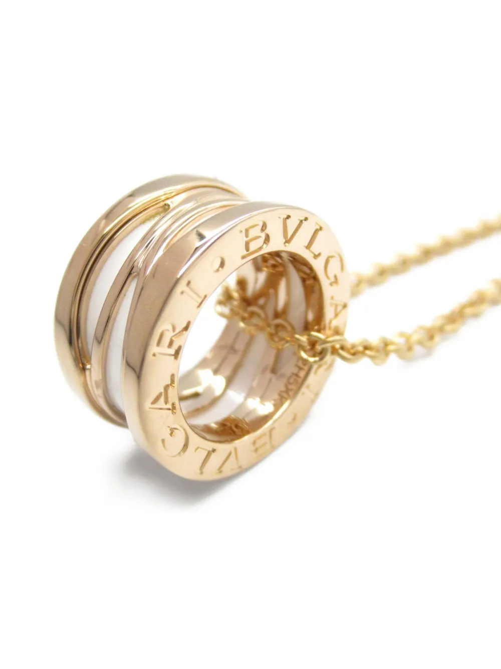 Pre-owned Bvlgari 2010s 18k Rose Gold B.zero1 Necklace