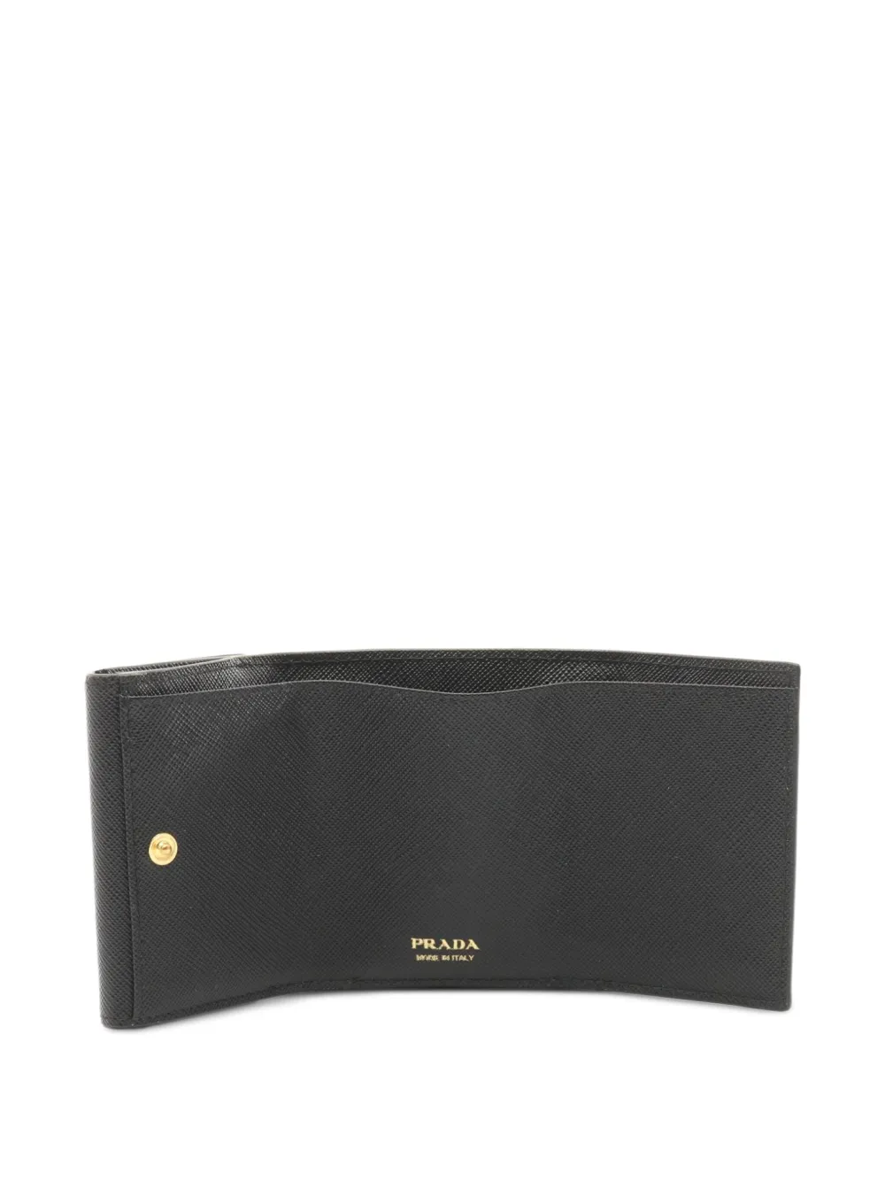 Pre-owned Prada Saffiano Leather Cardholder In Black