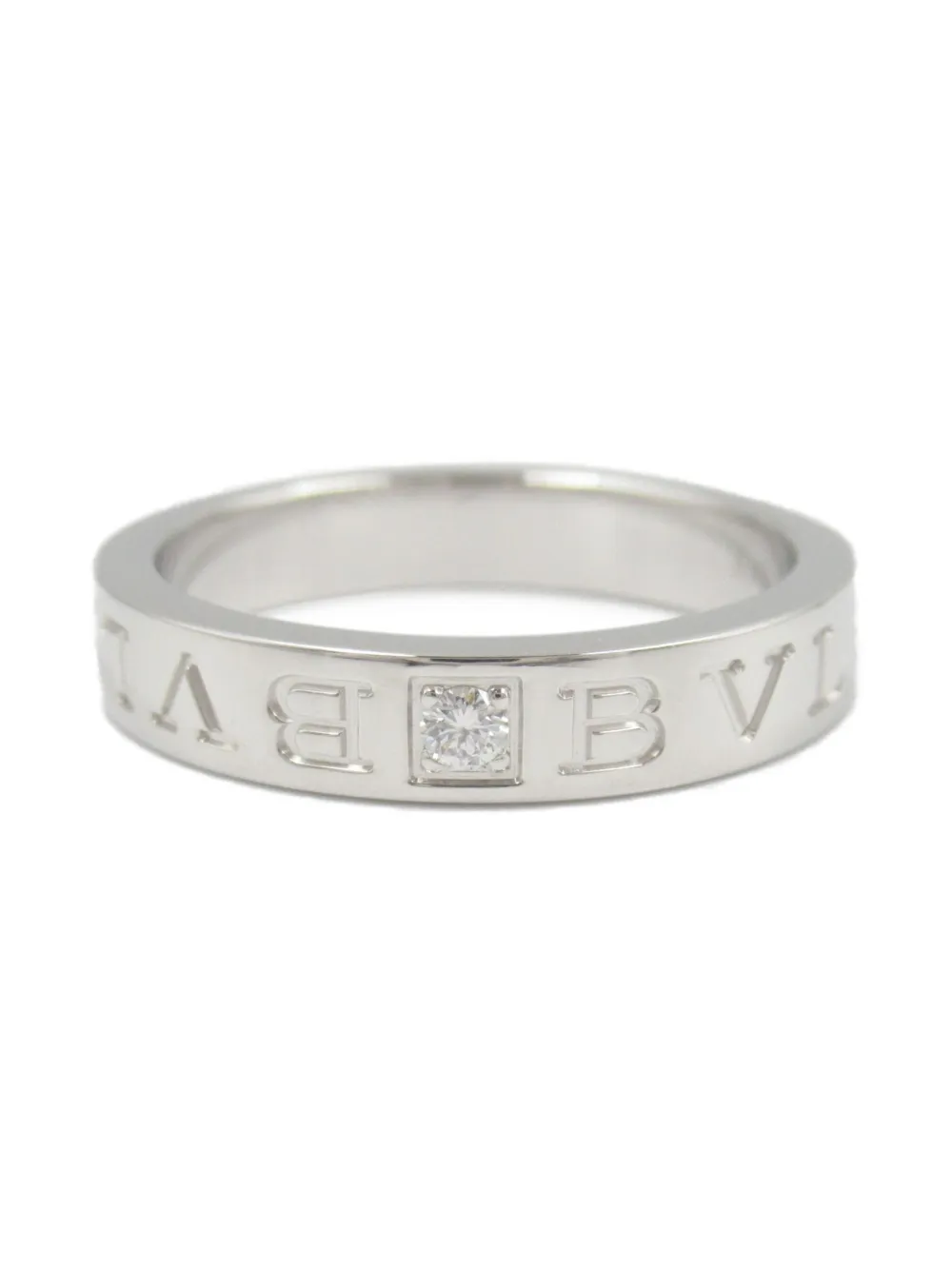 Pre-owned Bvlgari 10's 18kt White Gold B-zero1 Diamond Ring