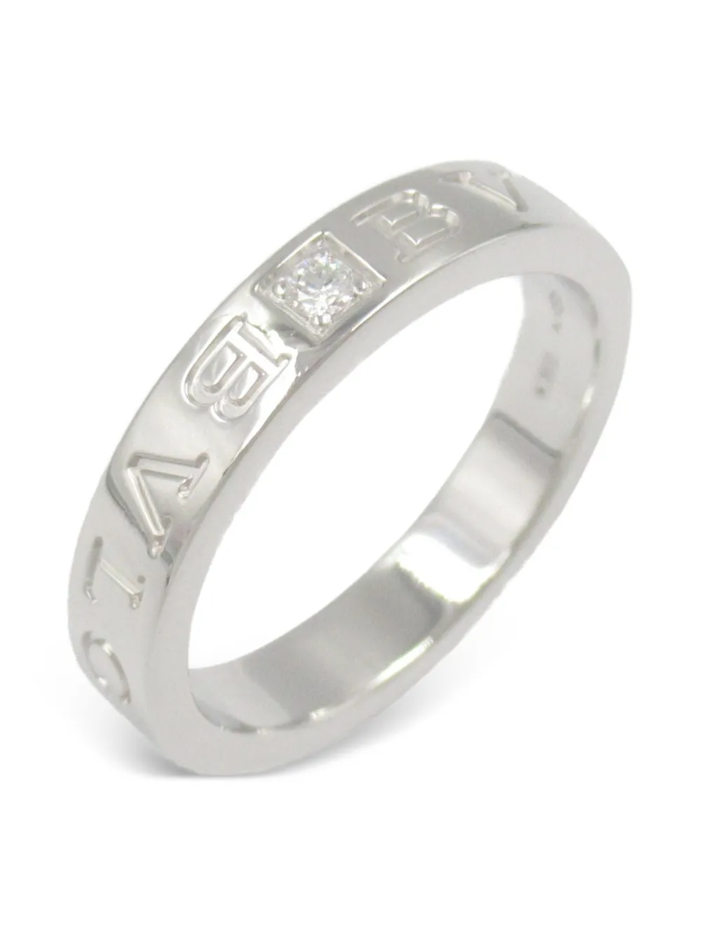 Pre-owned Bvlgari 10's 18kt White Gold B-zero1 Diamond Ring