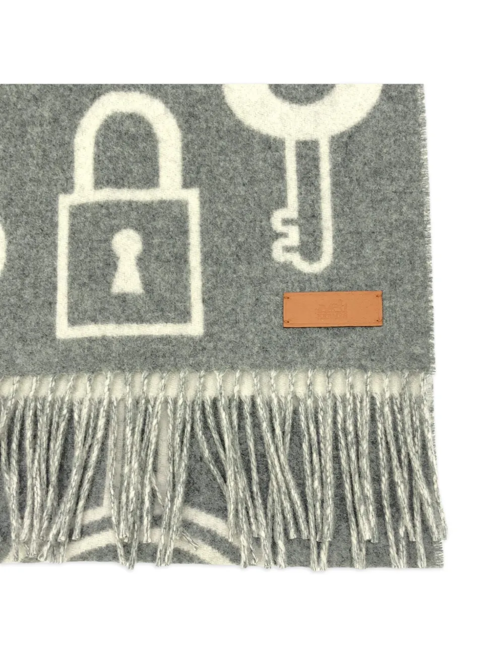 Pre-owned Hermes 2010s Key-motif Wool Scarf