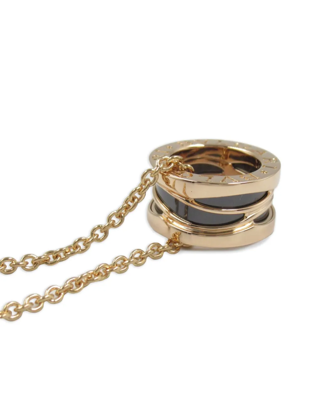 Pre-owned Bvlgari 2010s 18k Rose Gold B.zero1 Necklace