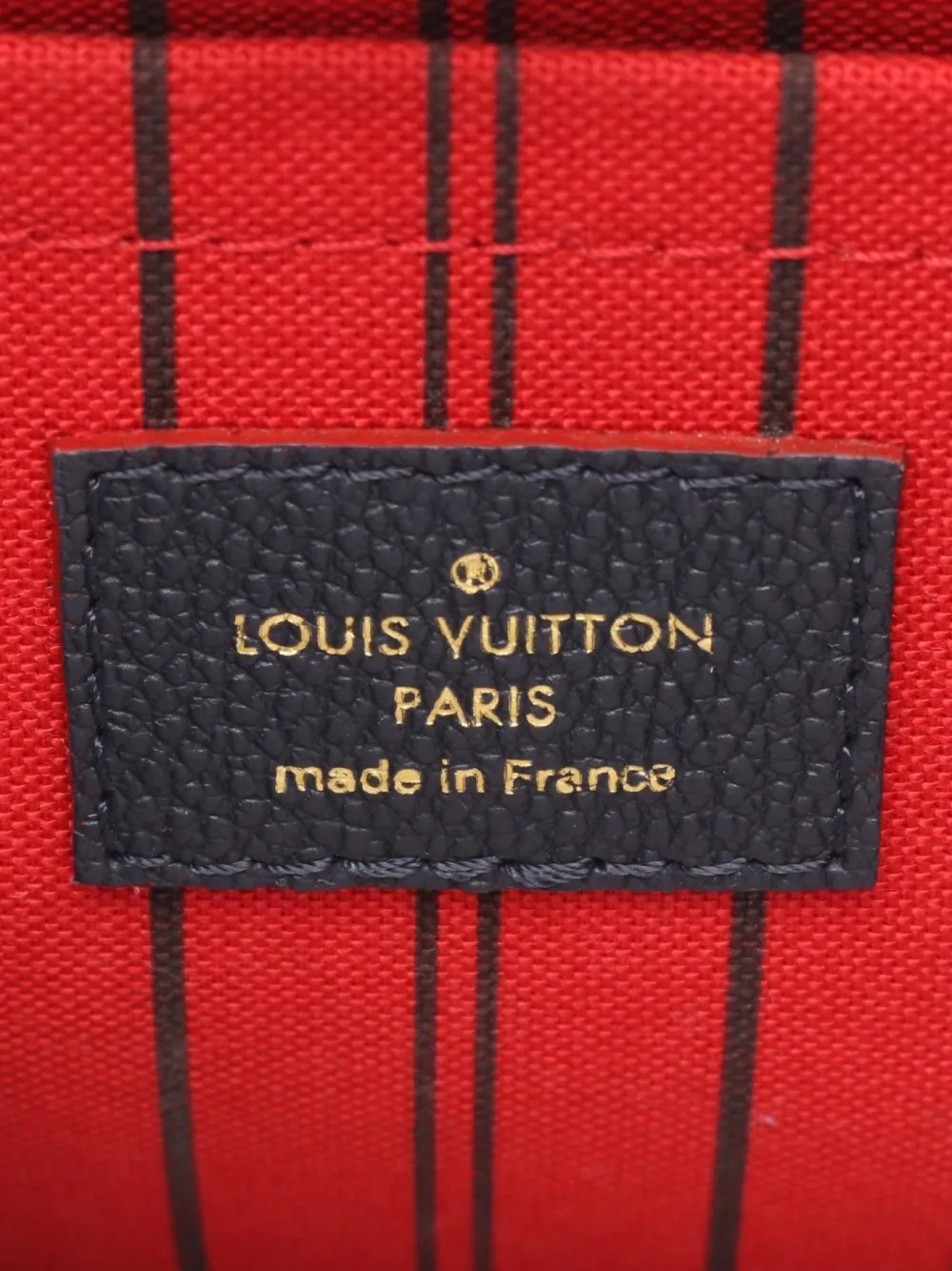 Pre-owned Louis Vuitton 2018 Montaigne Mm Monogram Empreinte Marine Rouge Handbag