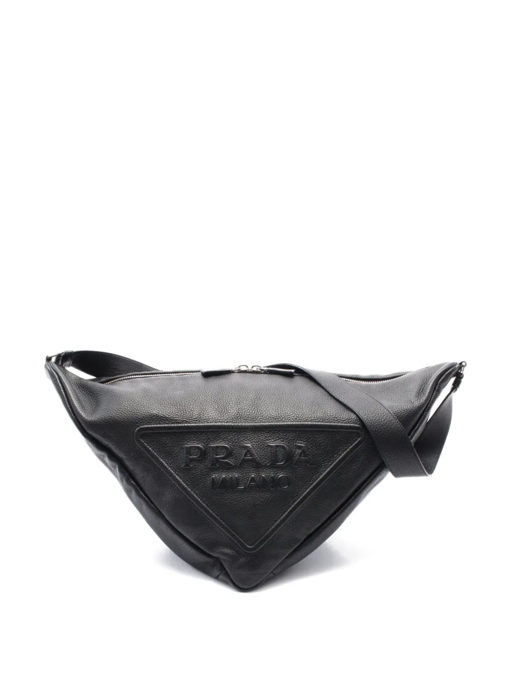 Prada Pre-Owned bolso de hombro de piel con logo triangular 2010 | negro | Image 1