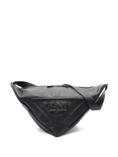 Prada Pre-Owned bolso de hombro de piel con logo triangular 2010