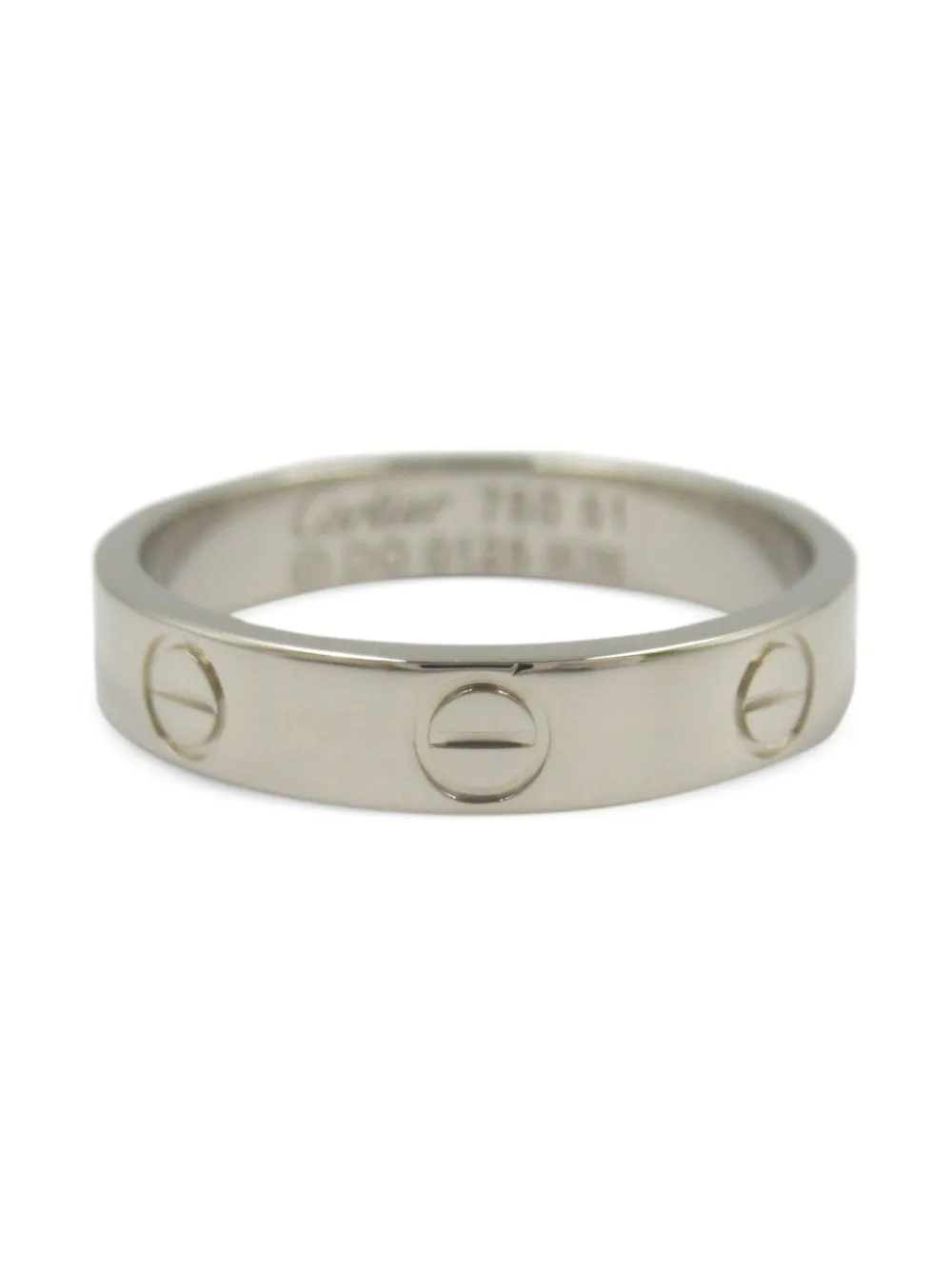 Pre-owned Cartier 2010s 18k White Gold Love Ring In Silver