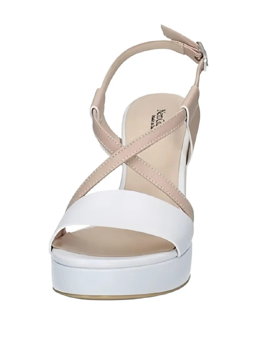 NeroGiardini Sandalen met gekruiste bandjes en hak Wit