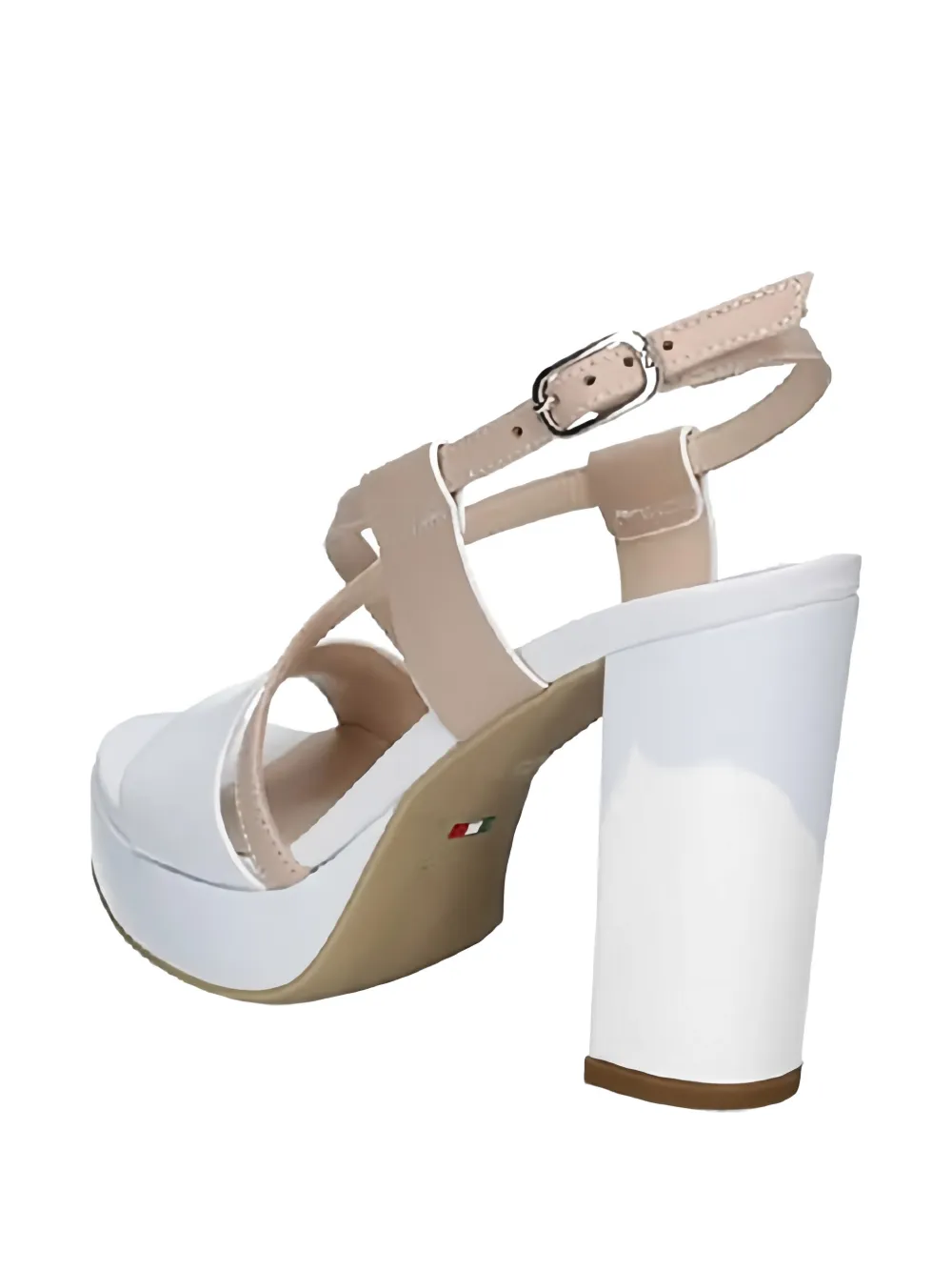 NeroGiardini Sandalen met gekruiste bandjes en hak Wit