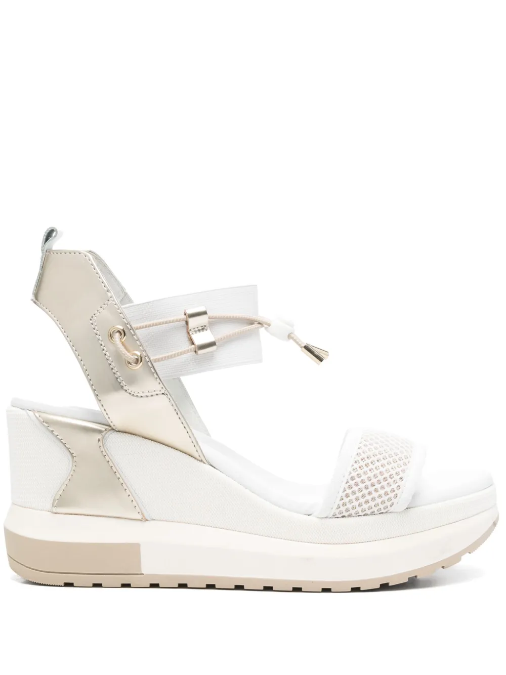 NeroGiardini 80mm leather wedge sandals White