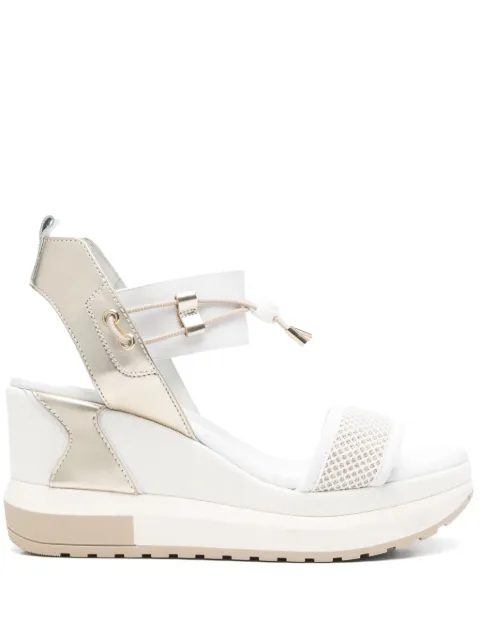 NeroGiardini 80mm leather wedge sandals