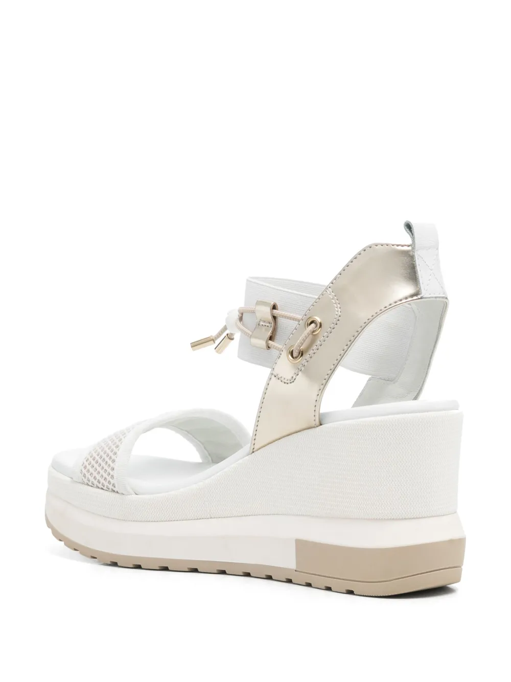 NeroGiardini 80mm leather wedge sandals White