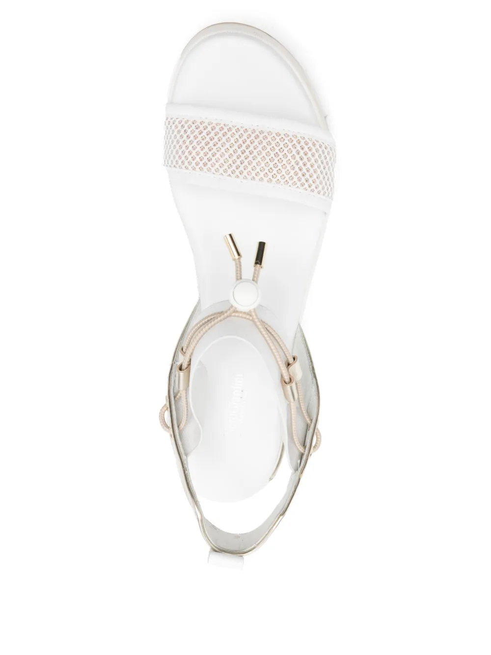 NeroGiardini 80mm leather wedge sandals White