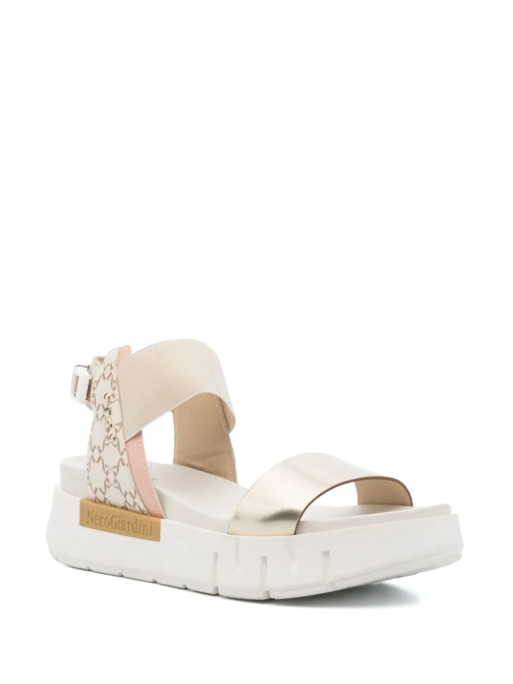 NeroGiardini 55mm leather platform sandals Gold