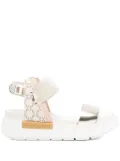 NeroGiardini 55mm leather platform sandals - Gold
