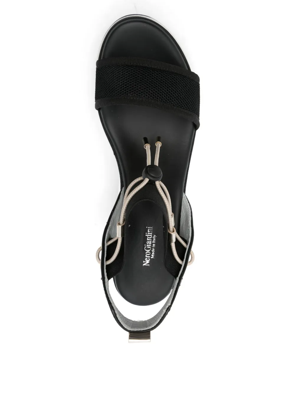 NeroGiardini 80mm leather wedge sandals Black