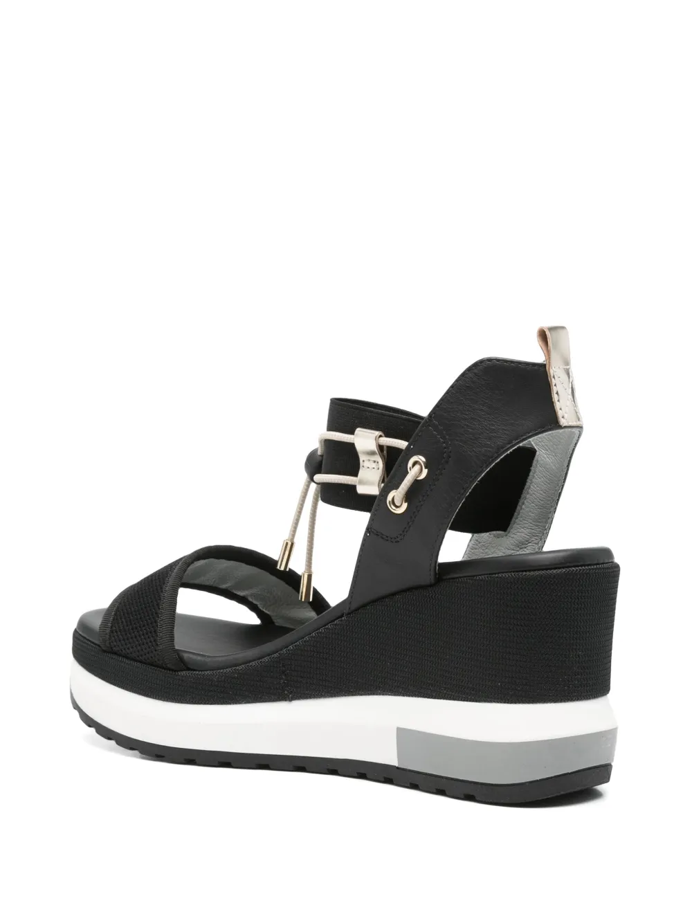 NeroGiardini 80mm leather wedge sandals Black