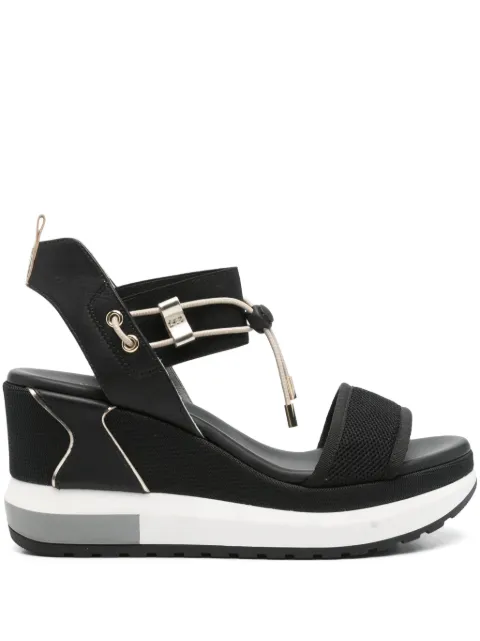NeroGiardini 80mm leather wedge sandals