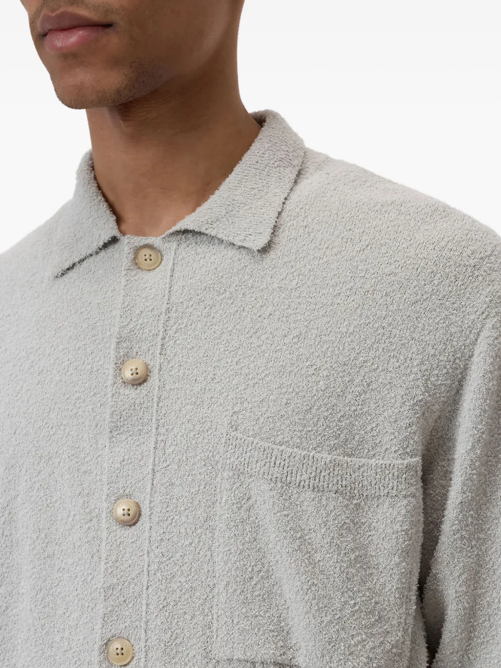 Closed Vest met knopen en textuur Grijs