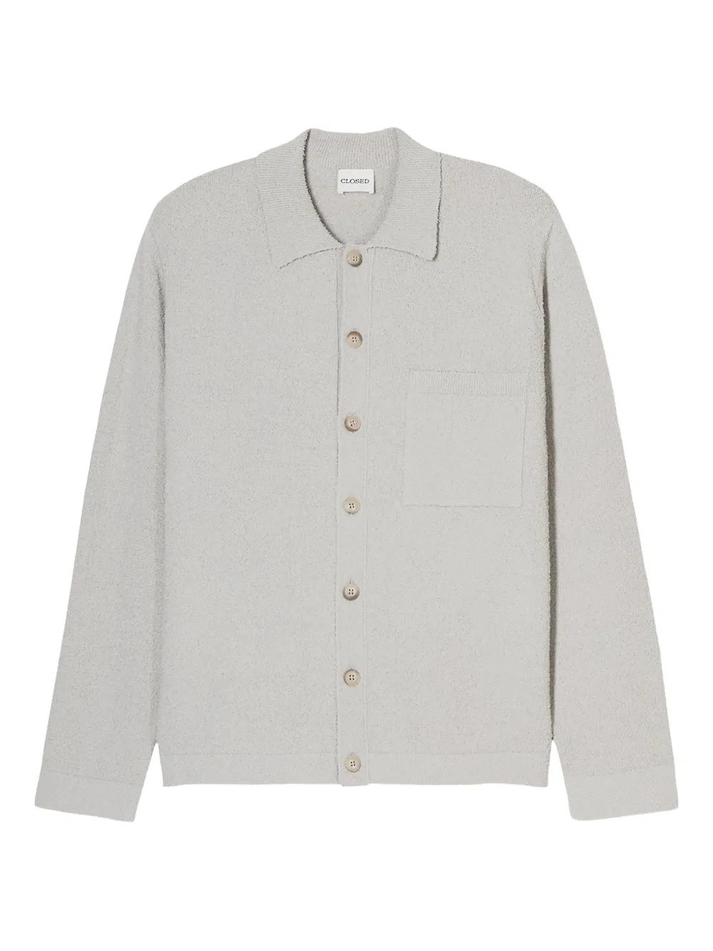Closed Vest met knopen en textuur Grijs