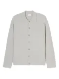 Closed textured button-front cardigan - Grey