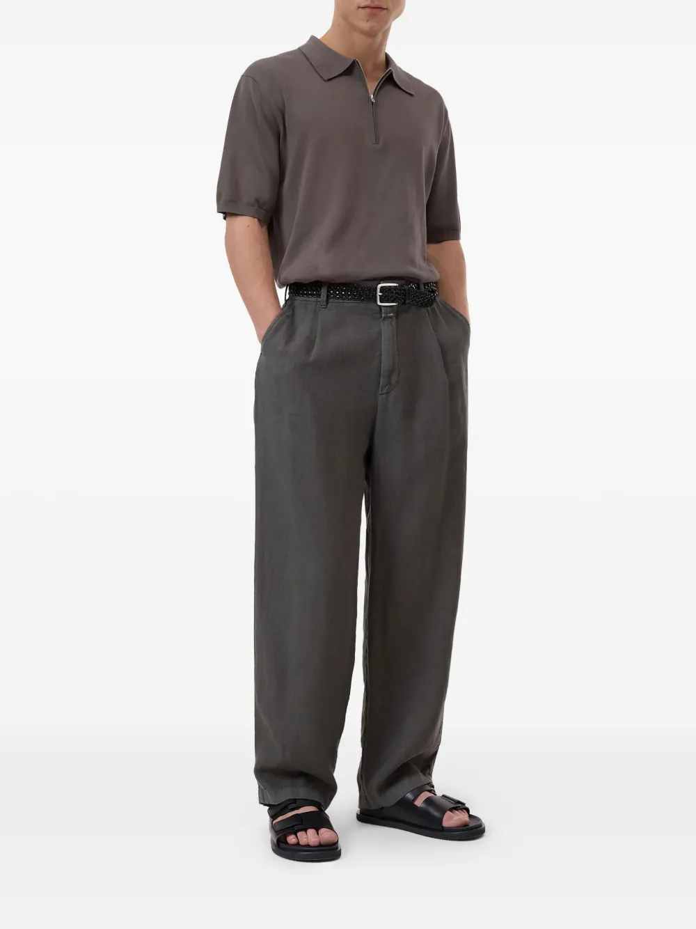 Closed Poloshirt met hals met rits Grijs