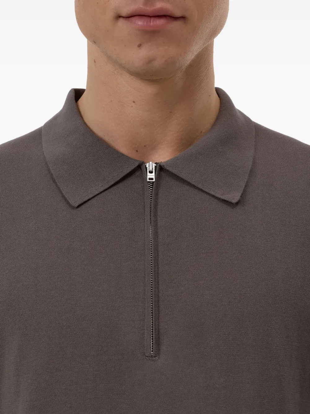 Closed Poloshirt met hals met rits Grijs