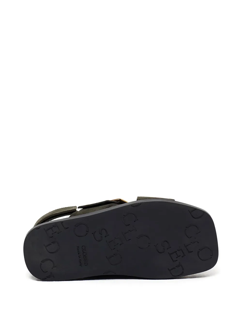 Closed cross-strap buckle sandals Black