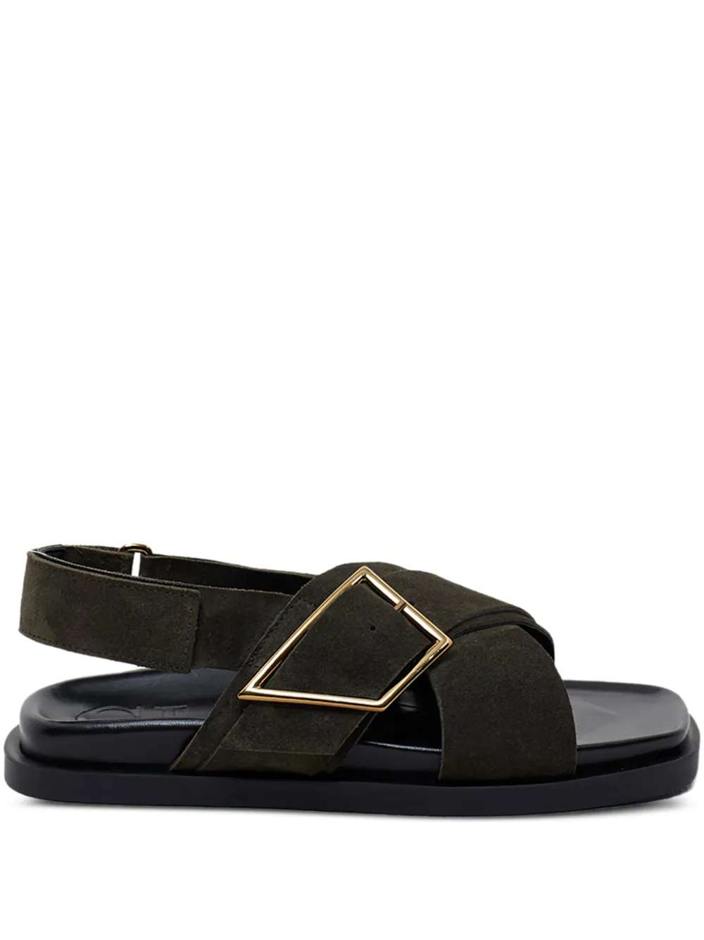 Closed cross-strap buckle sandals | Black | Image 1