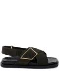 Closed cross-strap buckle sandals - Black
