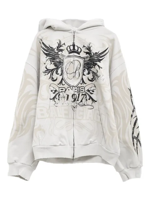 Balenciaga graphic-print zip-up hoodie