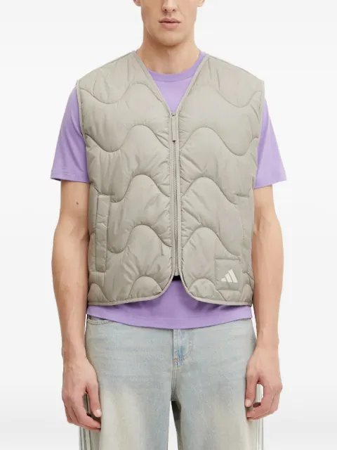 adidas logo-patch quilted-wave vest