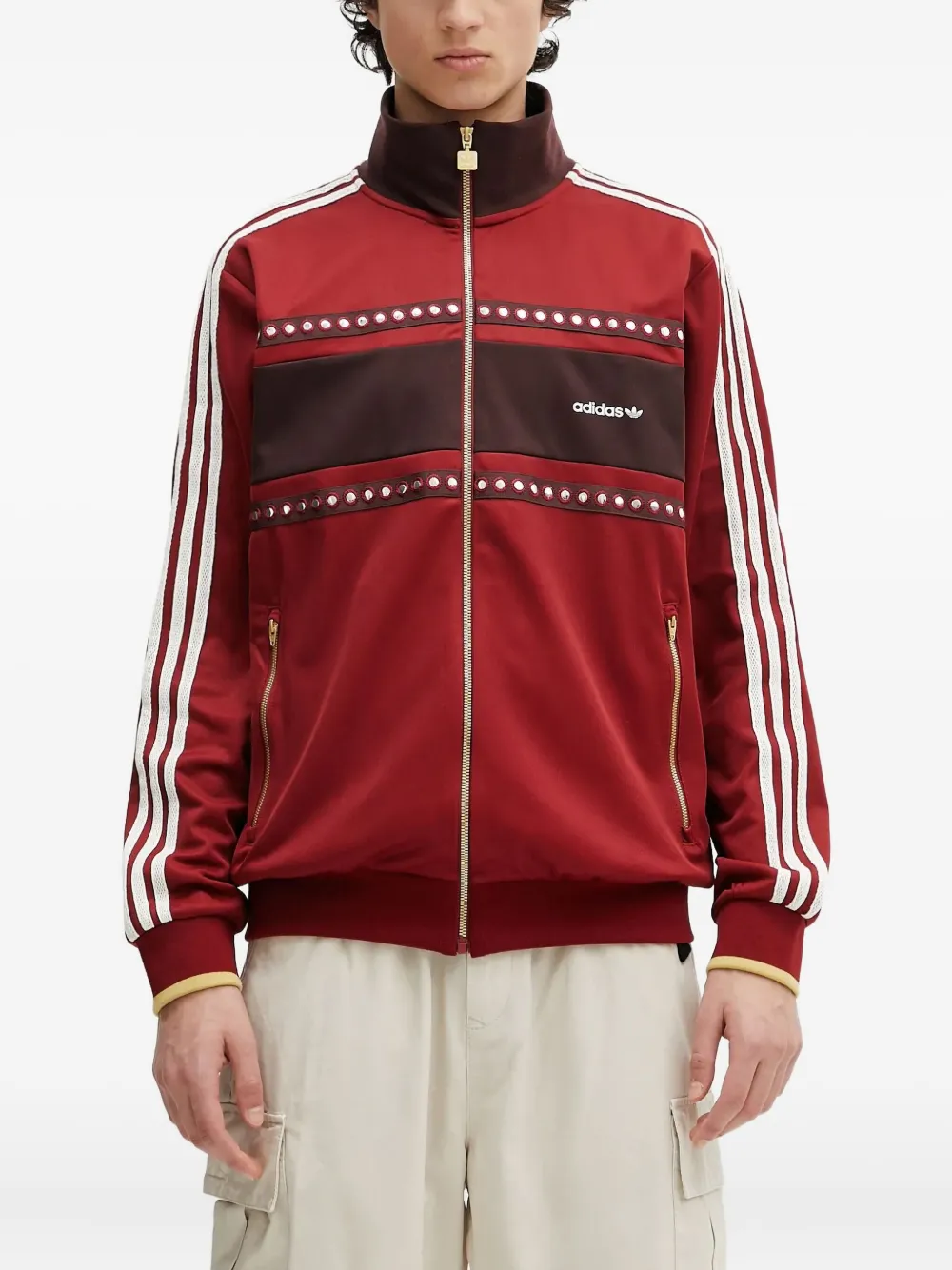 adidas Originals Retro Sport 3-Stripes track sweatshirt | Red | Image 1