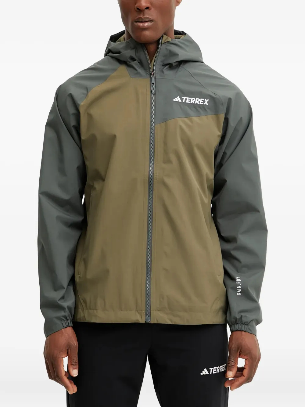 adidas RAIN.RDY Multi Terrex tweekleurig jack met capuchon Groen