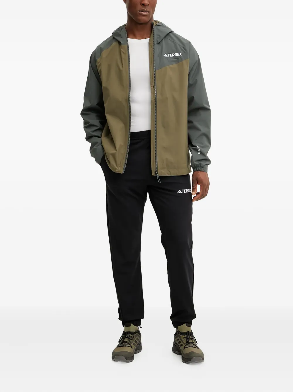 adidas RAIN.RDY Multi Terrex tweekleurig jack met capuchon Groen