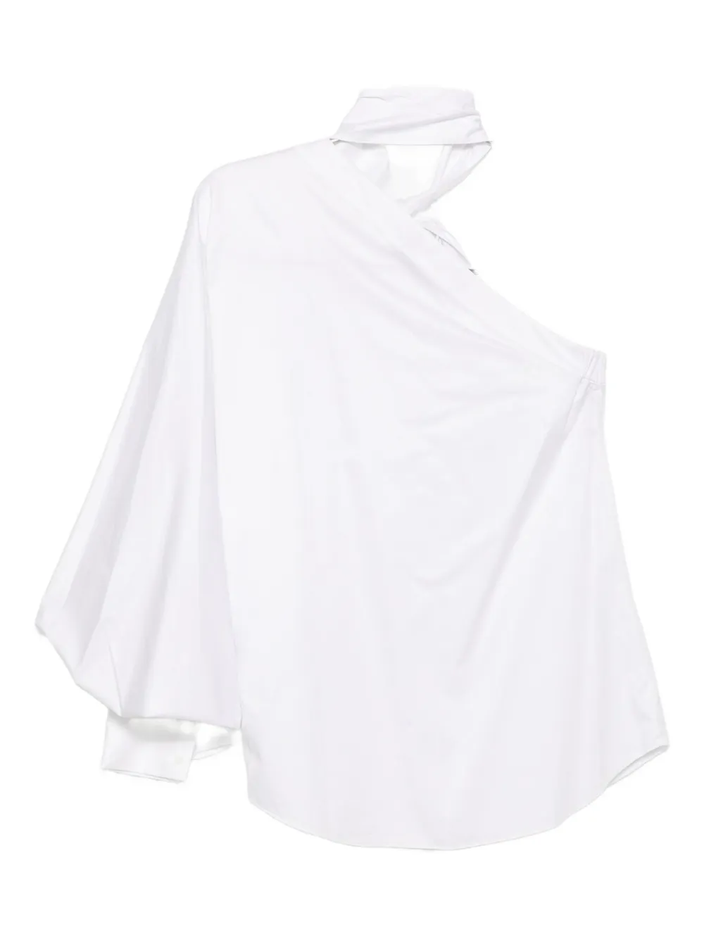 Karl Lagerfeld one sleeve bow poplin blouse Wit