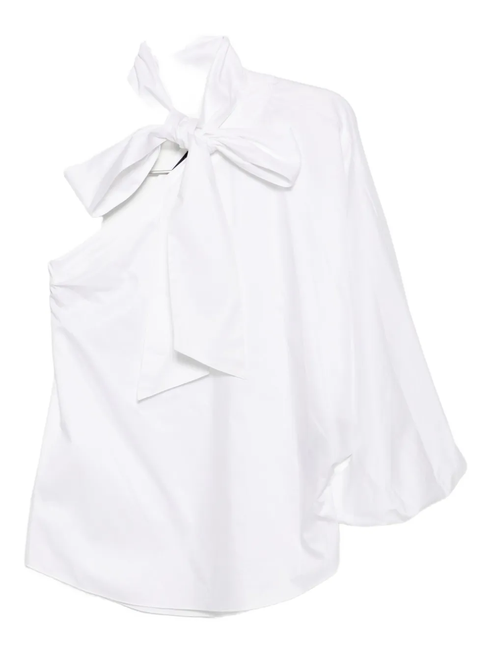 Karl Lagerfeld one sleeve bow poplin blouse Wit