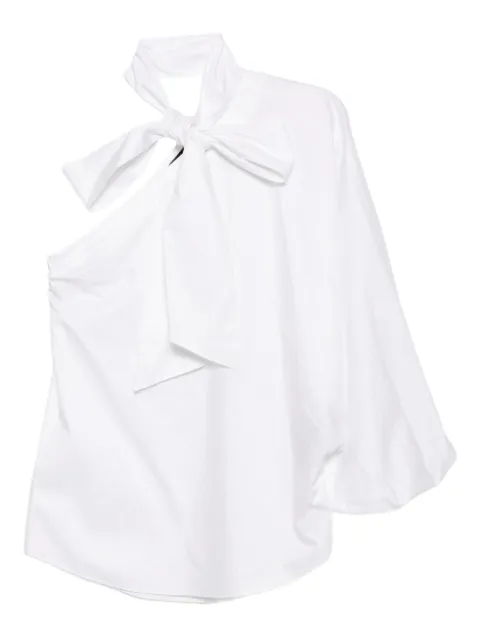 Karl Lagerfeld one sleeve bow poplin blouse