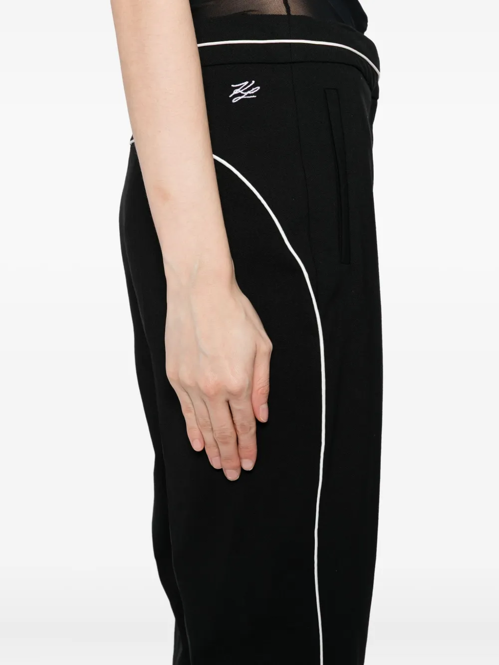 Karl Lagerfeld Broek met afwerking Wit