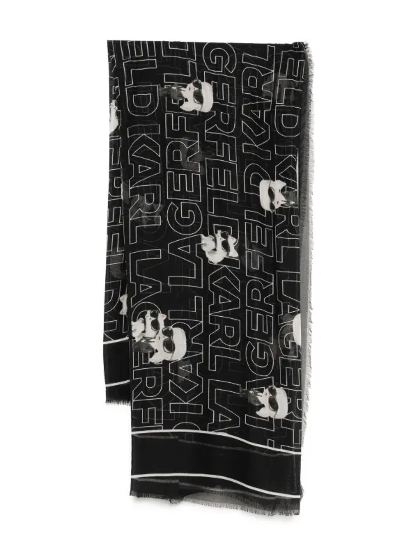 Karl Lagerfeld Ikon Scarf Black FARFETCH OM