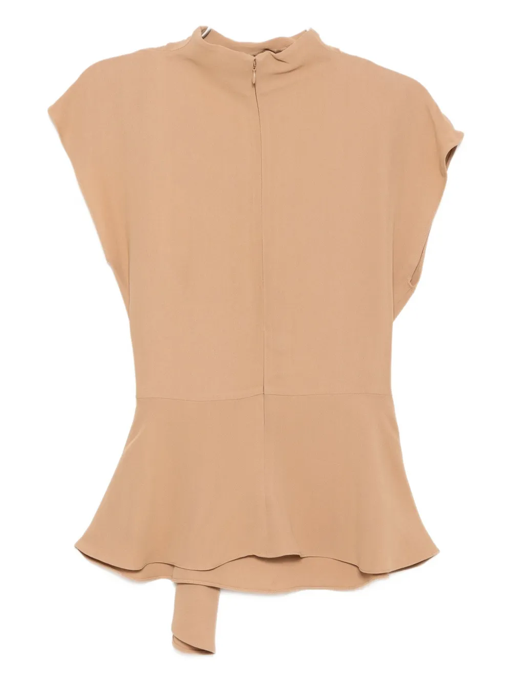 Karl Lagerfeld Fluid Short-sleeved Knit Blouse In Neutral