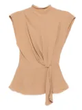 Karl Lagerfeld fluid short-sleeved knit blouse - Neutrals