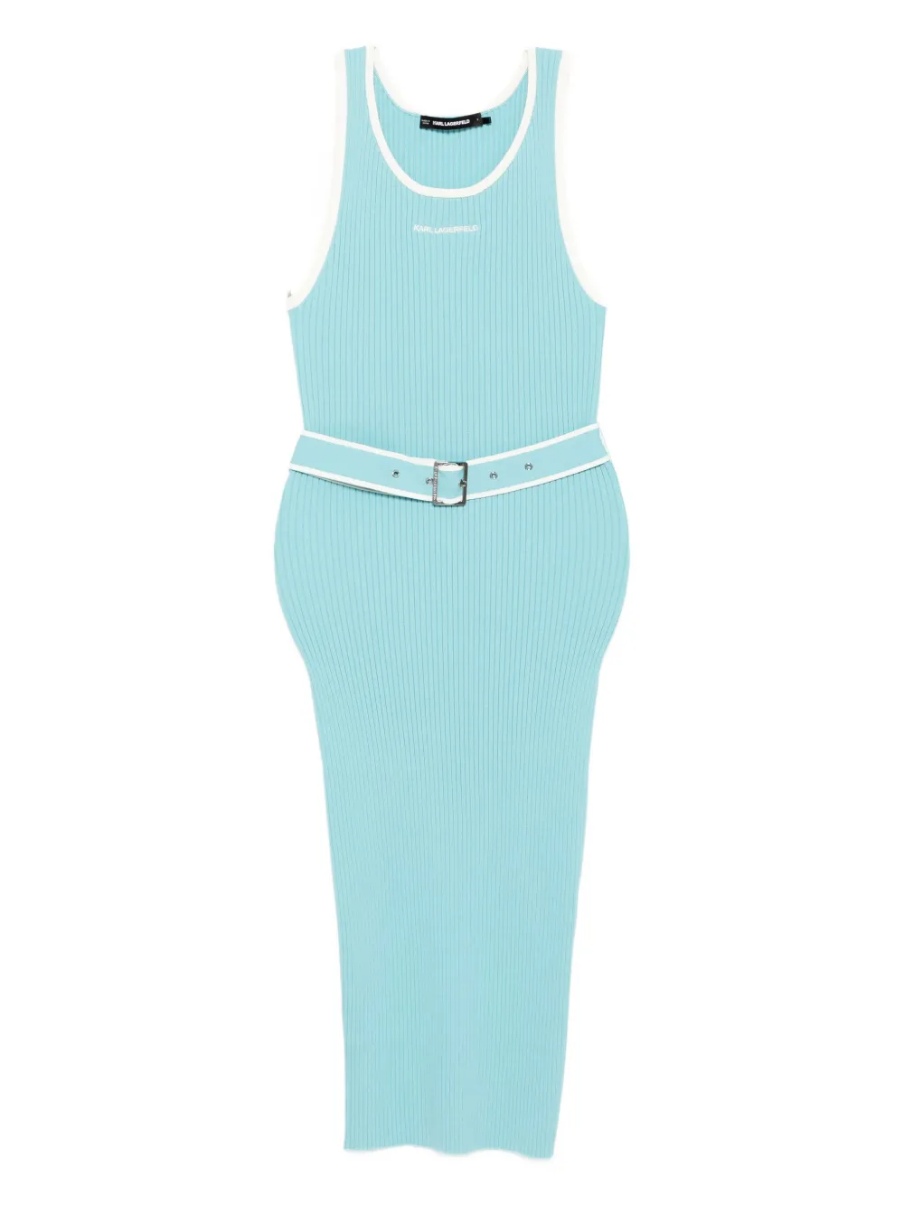Karl Lagerfeld Logo-embroidered Dress In Blue