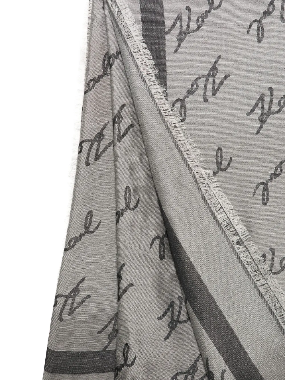 Karl Lagerfeld Ikon sjaal met monogram Zwart