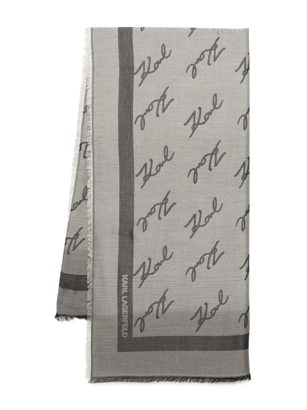 Karl Lagerfeld Ikon mongoram scarf | Black | Image 1