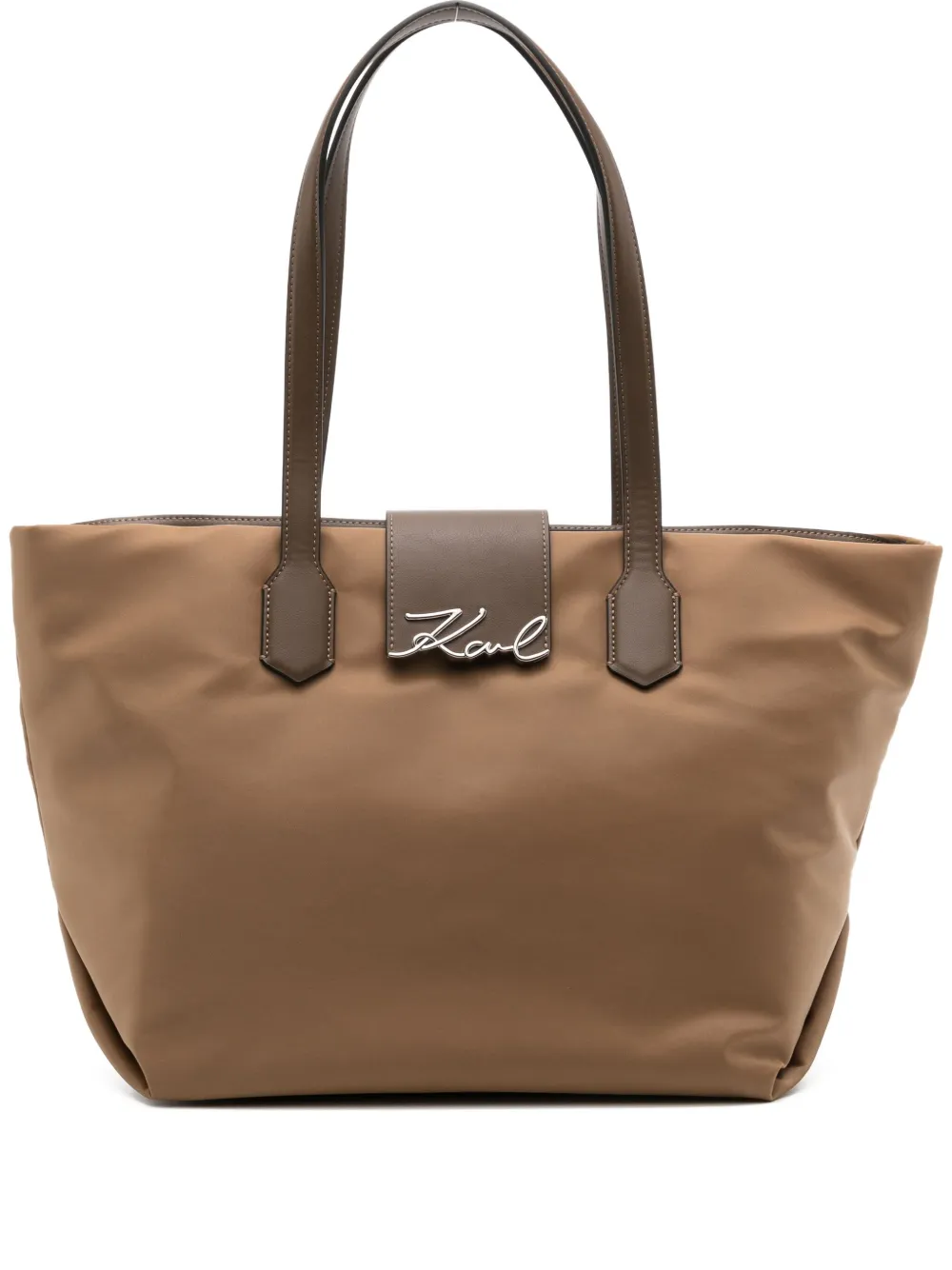 Karl Lagerfeld Signature Tote Bag In Brown