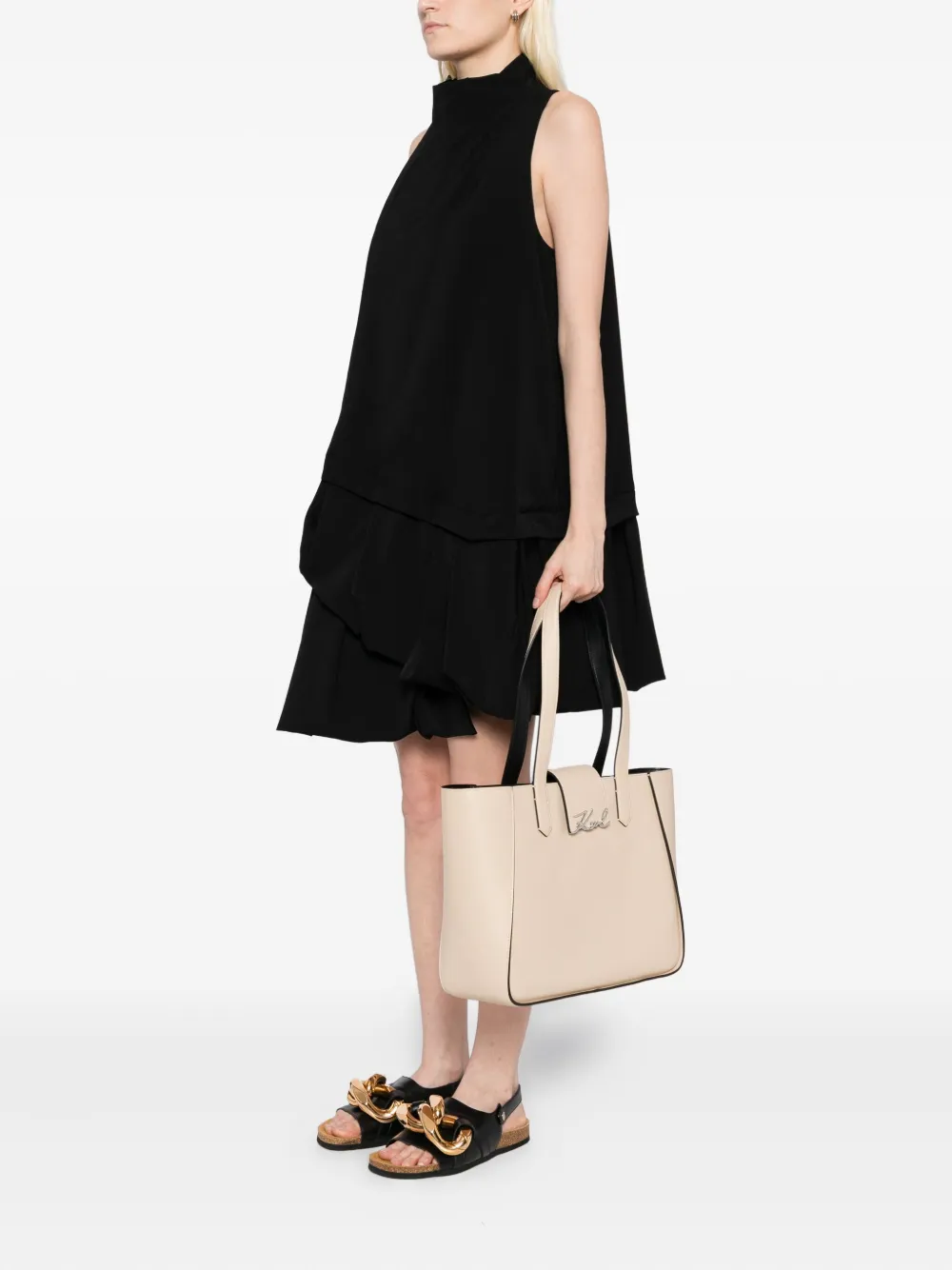 Karl Lagerfeld Signature medium shopper Beige