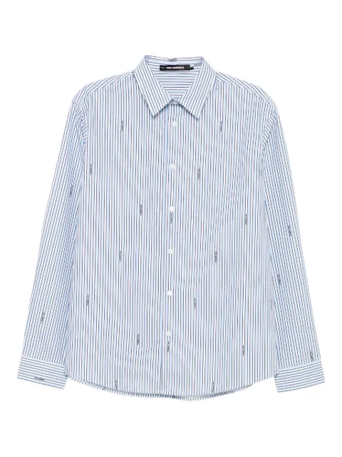 Karl Lagerfeld elongated logo stripe shirt