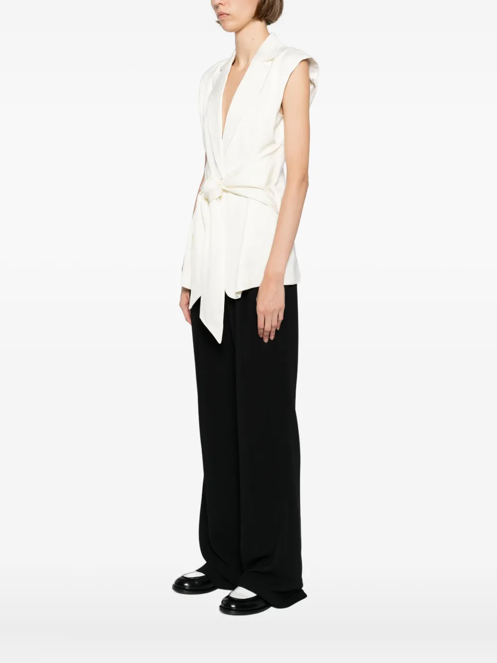 Karl Lagerfeld fluid wrap gilet Wit
